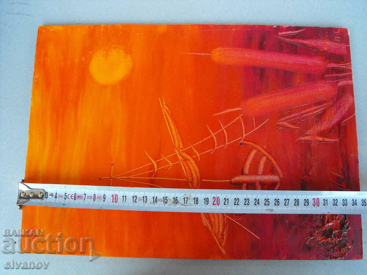 Interesant tablou pe placaj semnat P.S. #724 - 7 Interesant tablou pe placaj semnat P.S. #724 - 7