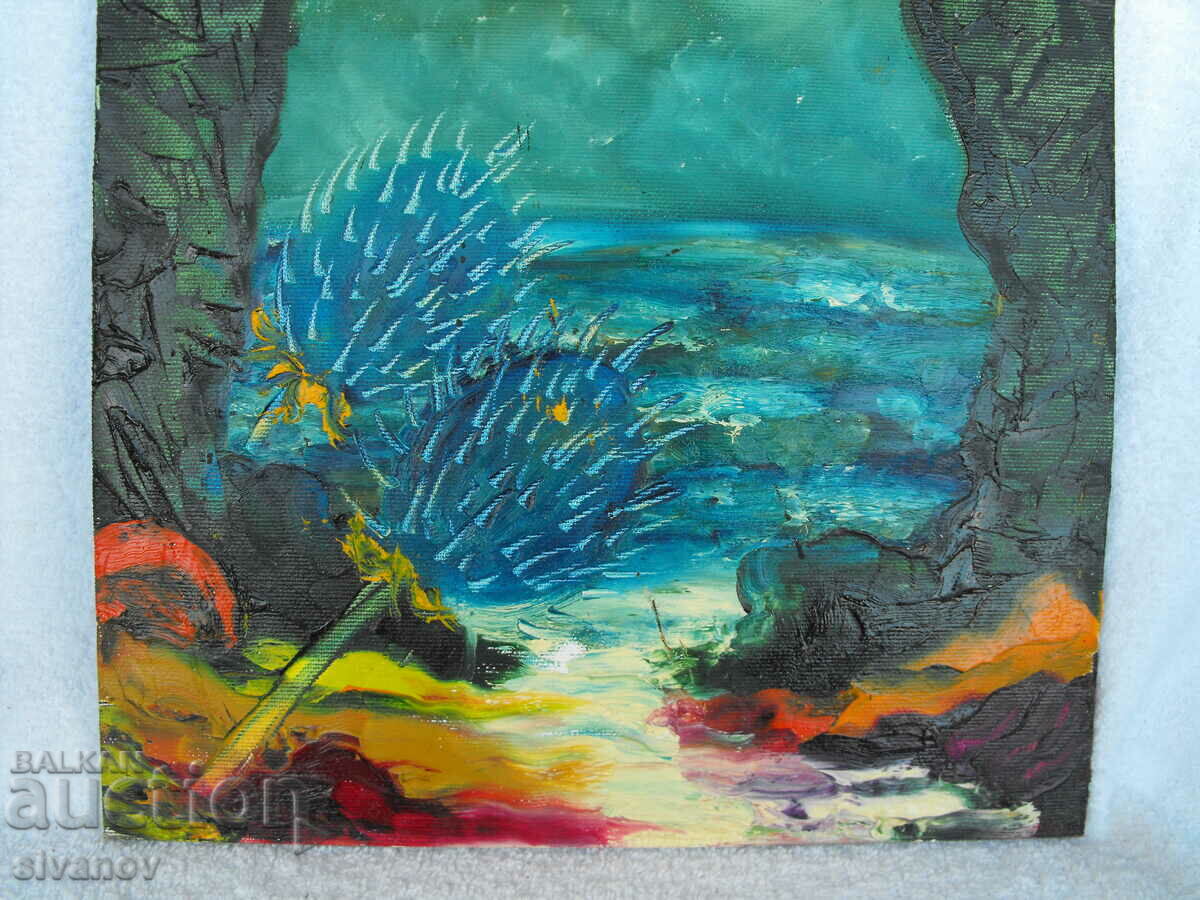 Auction  Interesting picture on plywood #0725