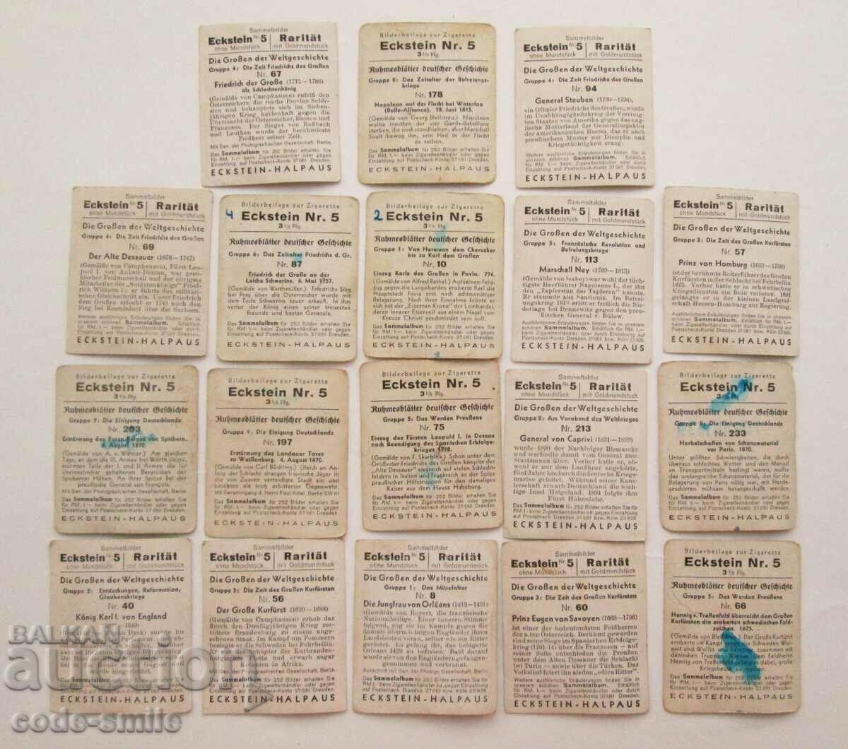 18 pieces of old German cigarette cards from an Eckstein cigarette box - 5 18 pieces of old German cigarette cards from an Eckstein cigarette box - 5