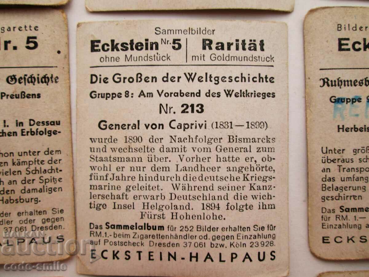 18 pieces of old German cigarette cards from an Eckstein cigarette box - 6 18 pieces of old German cigarette cards from an Eckstein cigarette box - 6