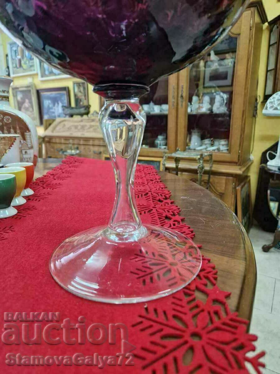 Unique oversized French colored crystal glass - 5 Unique oversized French colored crystal glass - 5