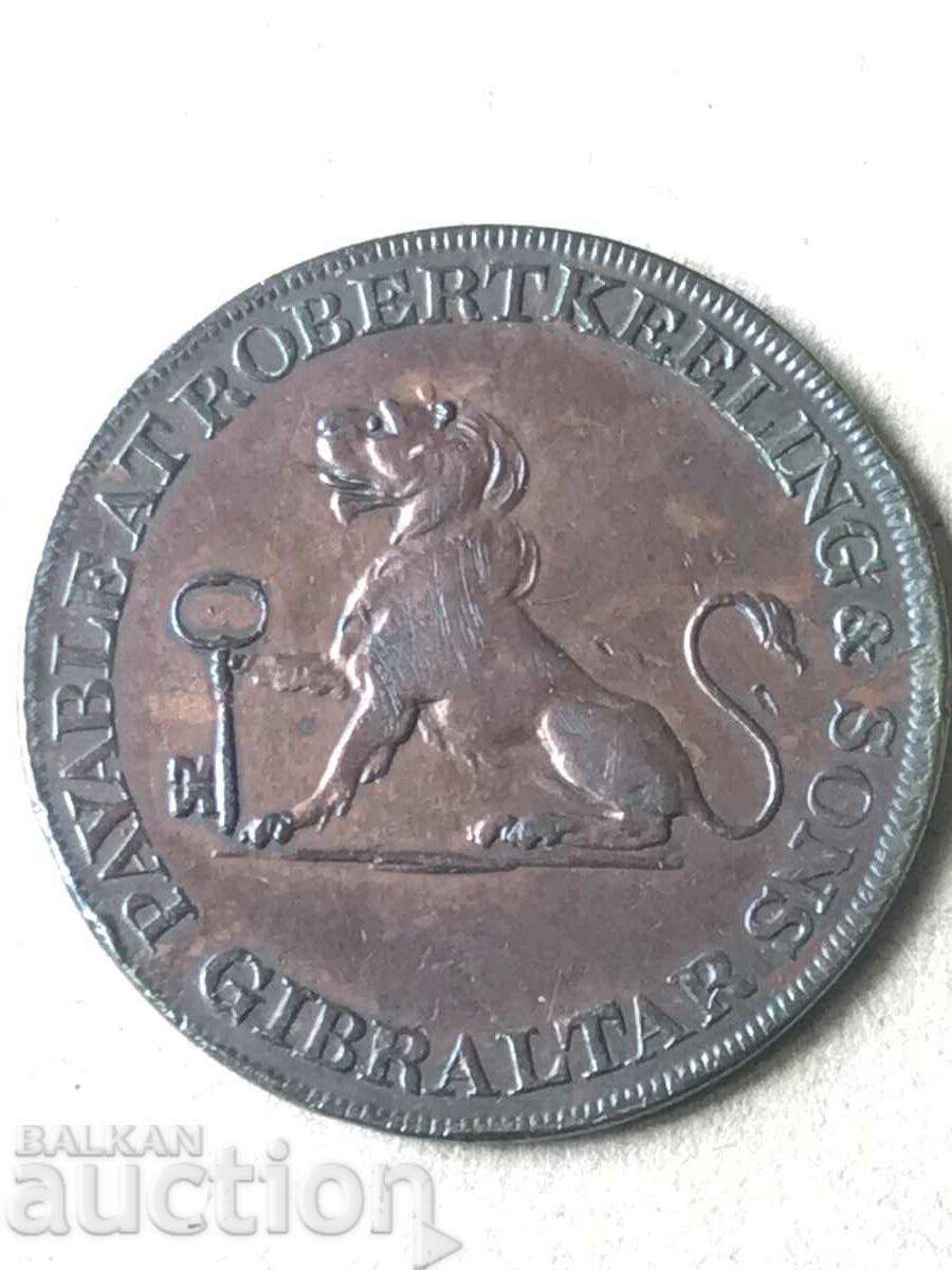 Gibraltar Great Britain 2 Quartos 1810 Rare Copper Coin with price 210.00 BGN | € 107.37 Gibraltar Great Britain 2 Quartos 1810 Rare Copper Coin with price 210.00 BGN | € 107.37