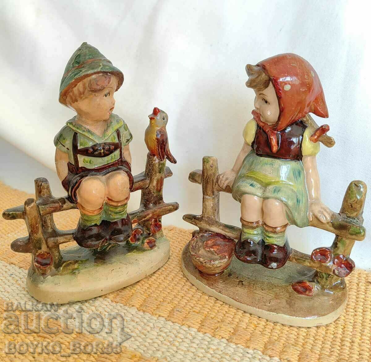 Două figurine originale ale anilor 1960 Vintage Soc
