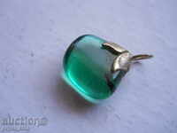locket - pendant - synthetic emerald
