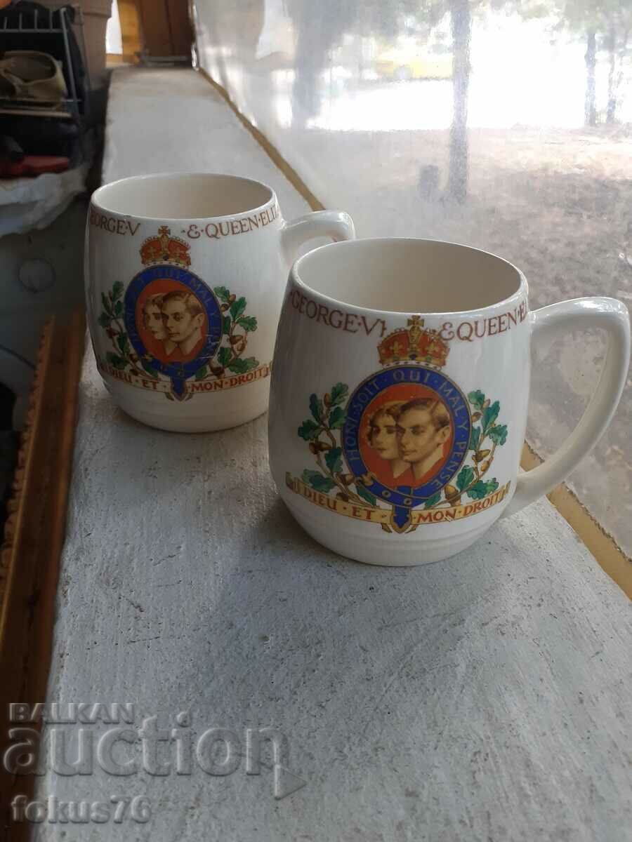 Lot of two English collectible porcelain mugs with price 65.00 BGN | € 33.23 Lot of two English collectible porcelain mugs with price 65.00 BGN | € 33.23