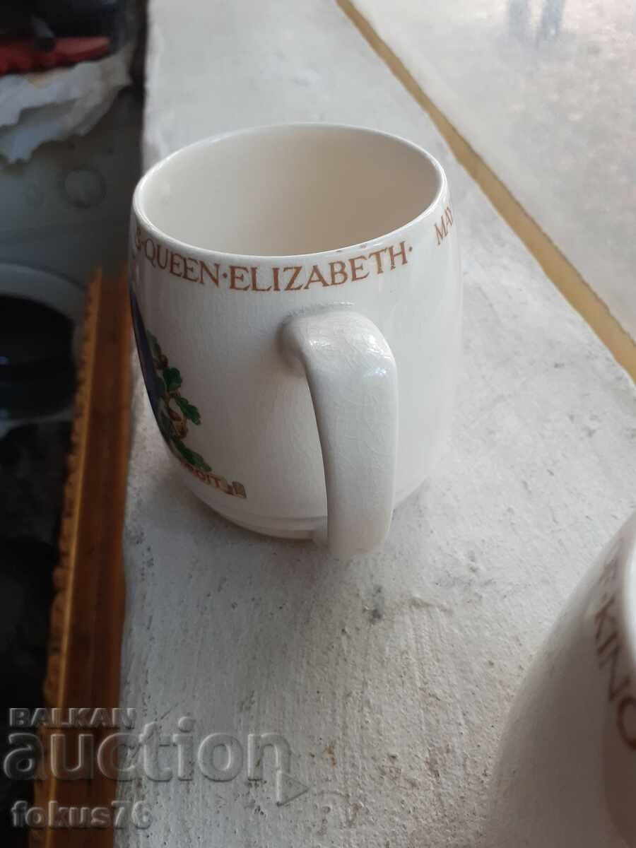 Auction Lot of two English collectible porcelain mugs Auction Lot of two English collectible porcelain mugs