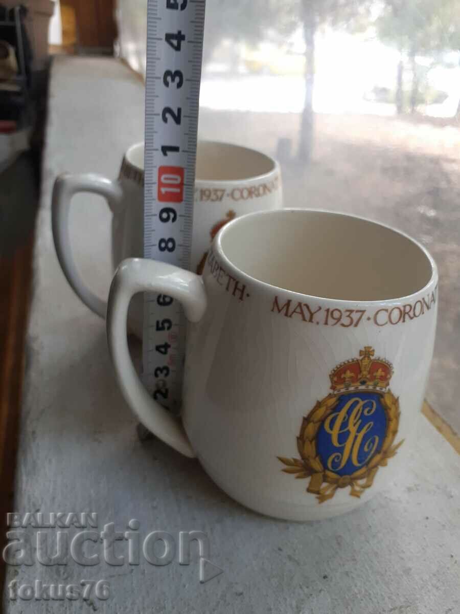 Lot of two English collectible porcelain mugs - 6 Lot of two English collectible porcelain mugs - 6