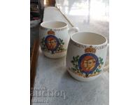 Lot of two English collectible porcelain mugs