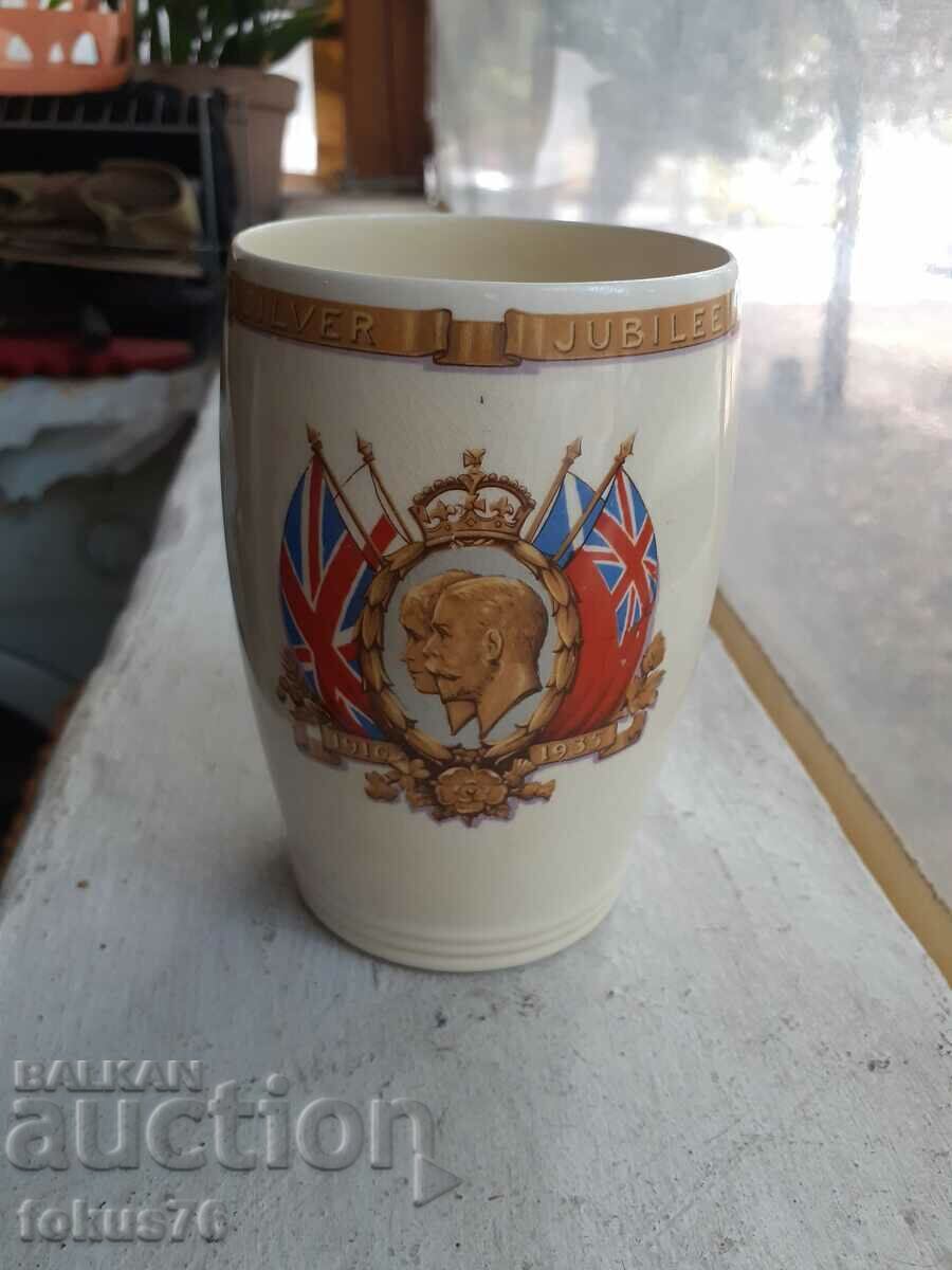 English Collector's Mug Porcelain Silver Jubilee English Collector's Mug Porcelain Silver Jubilee