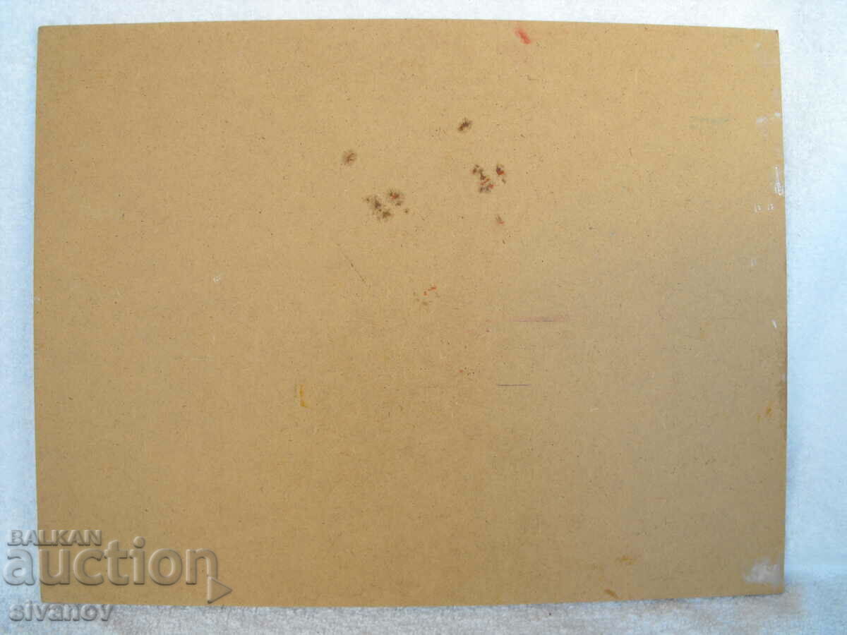 Interesting painting on chipboard signed P.S. #0727 - 5 Interesting painting on chipboard signed P.S. #0727 - 5