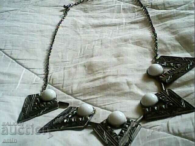 old silver plated costume necklace