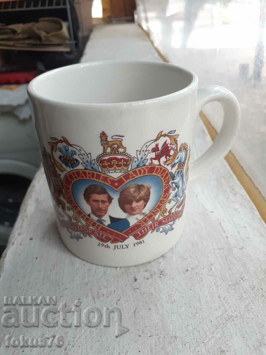 Charles and Diana English porcelain collector's mug
