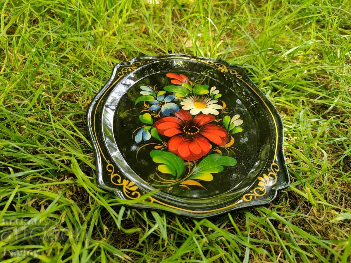 Hand painted plate/// flowers /// - 5 Hand painted plate/// flowers /// - 5