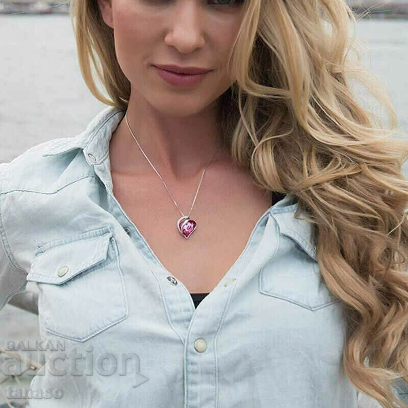 Γυναικείο κολιέ με ζιργκόν, καρδιά με τιμή 25.00 BGN | € 12.78 Γυναικείο κολιέ με ζιργκόν, καρδιά με τιμή 25.00 BGN | € 12.78