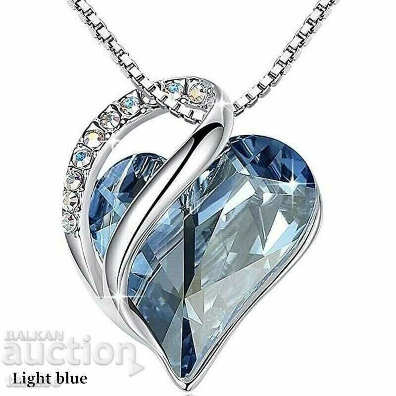 Colier de dama cu zircon, inima