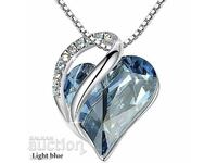 Women's necklace with zircon, heart