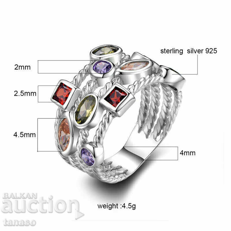 Women's multicolored ring with zircons - 6 Women's multicolored ring with zircons - 6