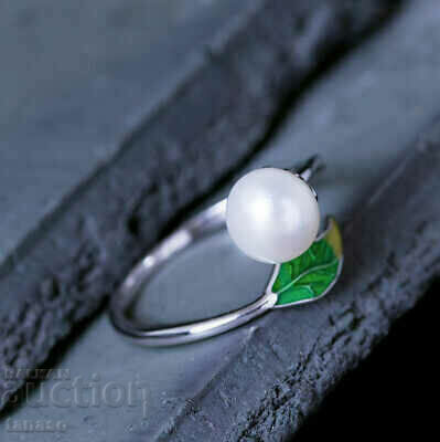 Δημοπρασία Γυναικείο δαχτυλίδι με μαργαριτάρι και φύλλο Δημοπρασία Γυναικείο δαχτυλίδι με μαργαριτάρι και φύλλο