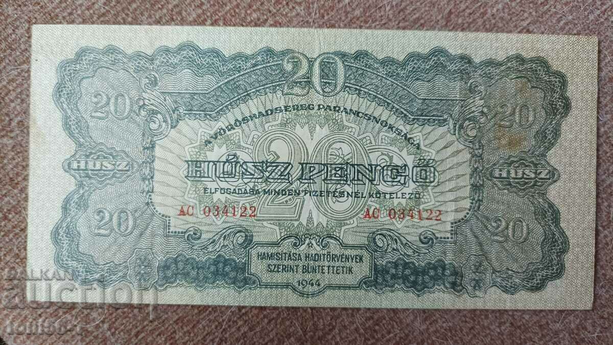 Hungary 20 pengo 1944