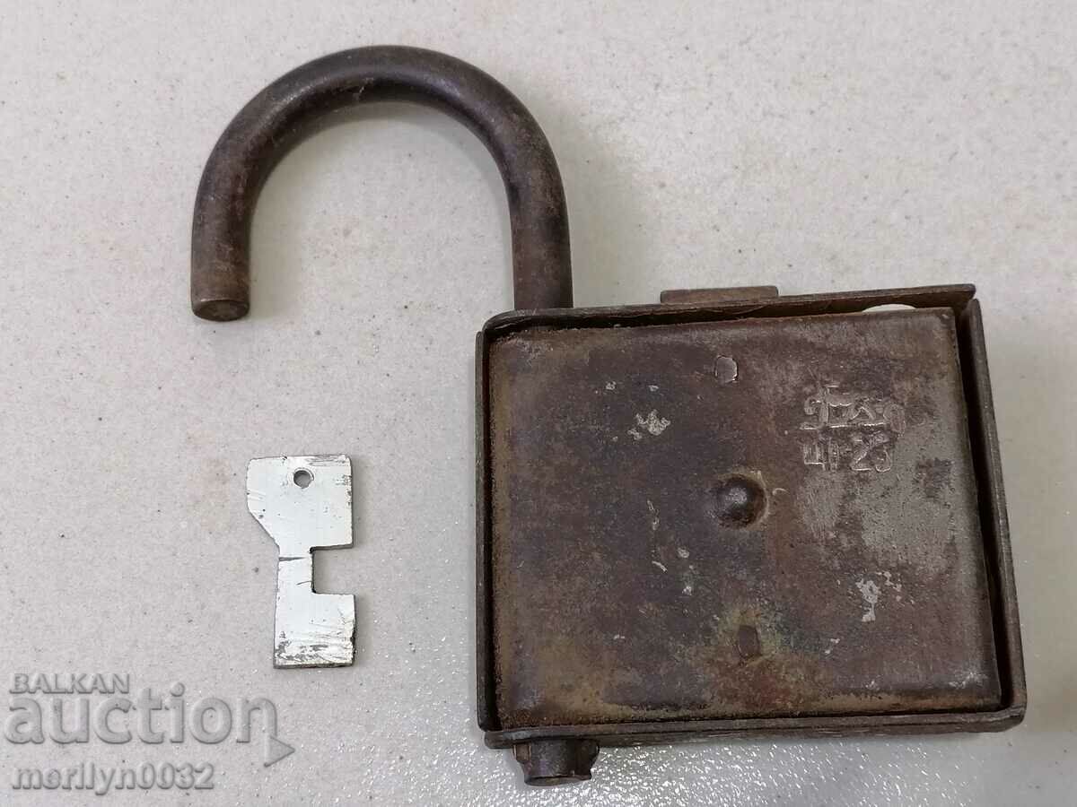 Delivery of Old Russian padlock with key USSR padlock, latch, suitcase