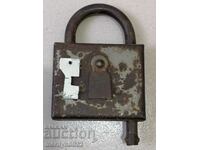 Old Russian padlock with key USSR padlock, latch, suitcase