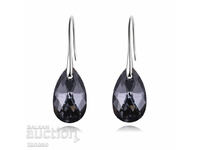 Women's earrings with black zircon - drops