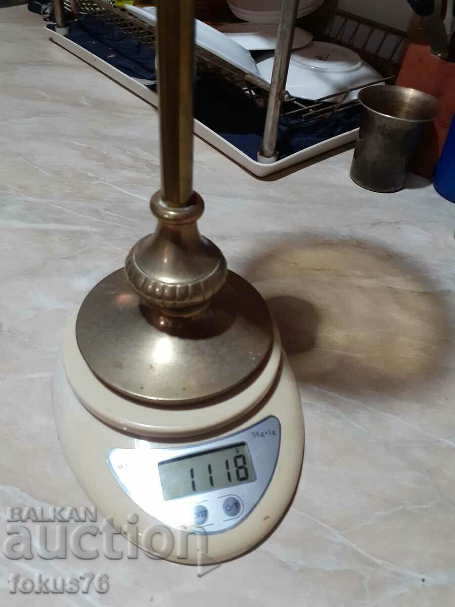 Large heavy solid goblet of bronze and colored glass - 6 Large heavy solid goblet of bronze and colored glass - 6