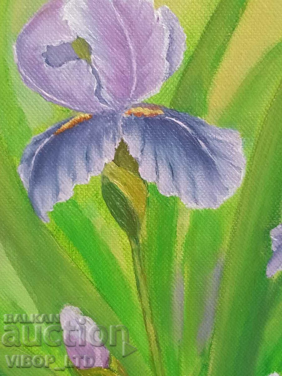 Delivery of painter! IRISES IN THE GARDEN, author's painting
