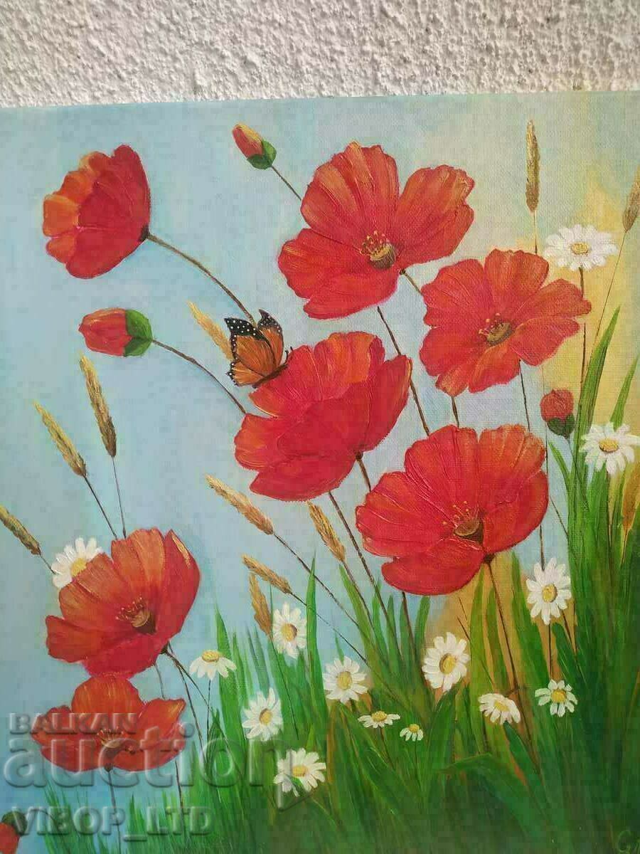 artist/author painting 40/40/POPPY GARDEN