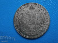 Сребърна монета  20 кройцера 1870