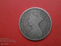 Silver coin 1 florin 1853 Queen Victoria