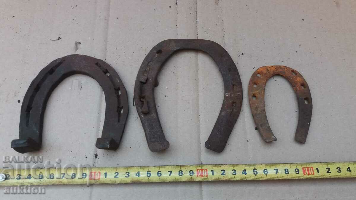 LOT OF 3 FORGED HORSESHOES