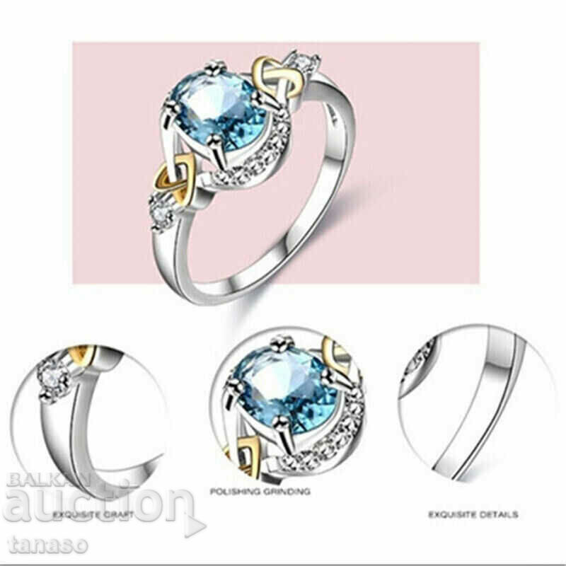 Delivery of Delicate ladies ring with aquamarine Delivery of Delicate ladies ring with aquamarine