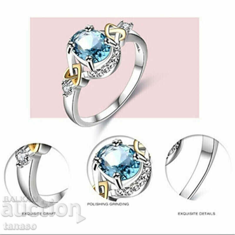 Delivery of Delicate ladies ring with aquamarine