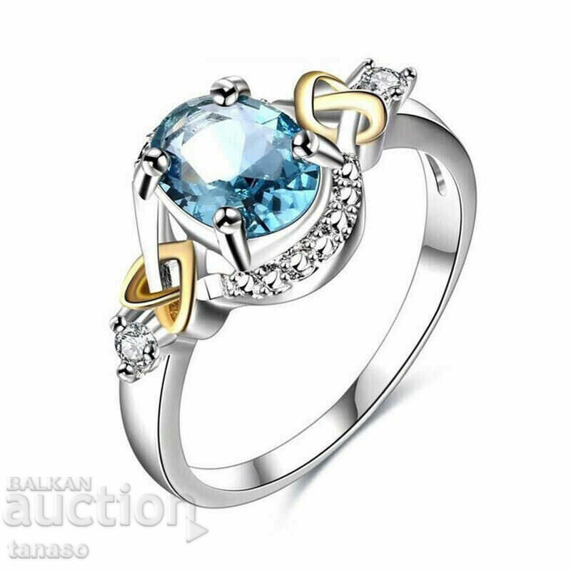 Delicate ladies ring with aquamarine