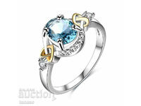 Delicate ladies ring with aquamarine