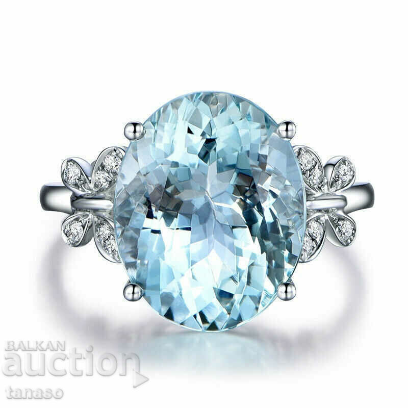 Auction Ring with aquamarine, 18K white gold Auction Ring with aquamarine, 18K white gold
