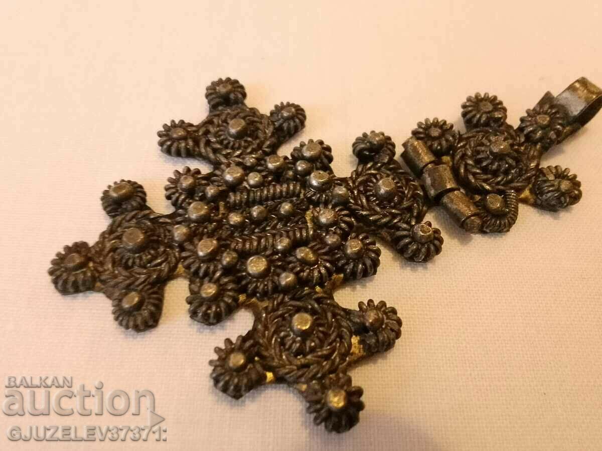 Ethiopian Orthodox Coptic Hinged Cross Antique Handcrafted - 7