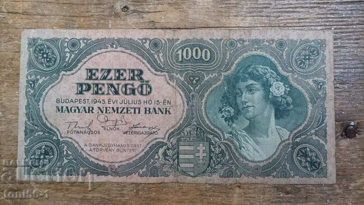 Hungary 1000 pengo 1945 - no bank mark