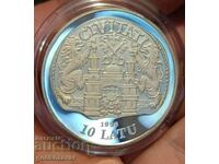 Латвия 10 Лату 1996г Сребро 0.925 Proof UNC