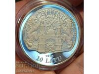 Latvia 10 Latu 1996 Silver 0.925 Proof UNC