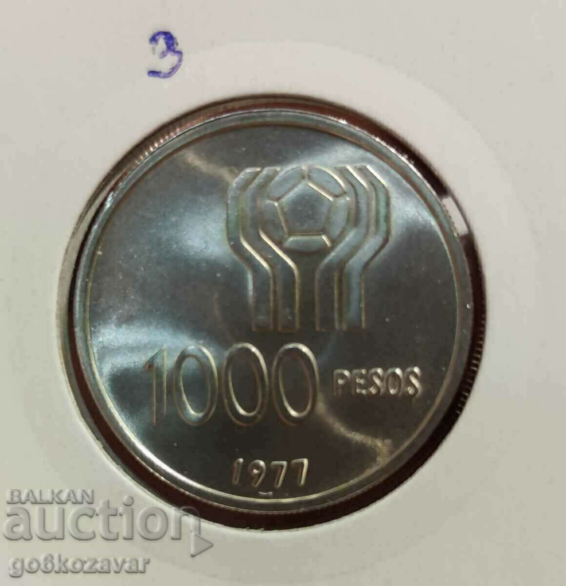 Argentina 1000 Pesos 1977 Silver UNC with price 44.90 BGN | € 22.96 Argentina 1000 Pesos 1977 Silver UNC with price 44.90 BGN | € 22.96