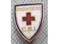 13790 Σήμα Pioneers Red Cross Romania - χάλκινο σμάλτο