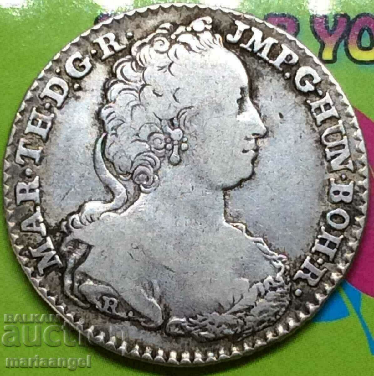 Olanda Austriacă 1752 1/4 ducat M. Theresia Ag