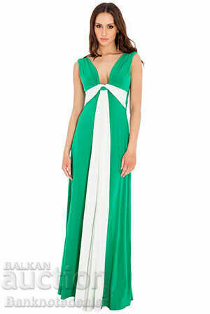 Макси рокля с драпирана гръцка колона D 1356 зелено