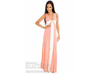 Draped Grecian Column Maxi Dress D 1356 Pink