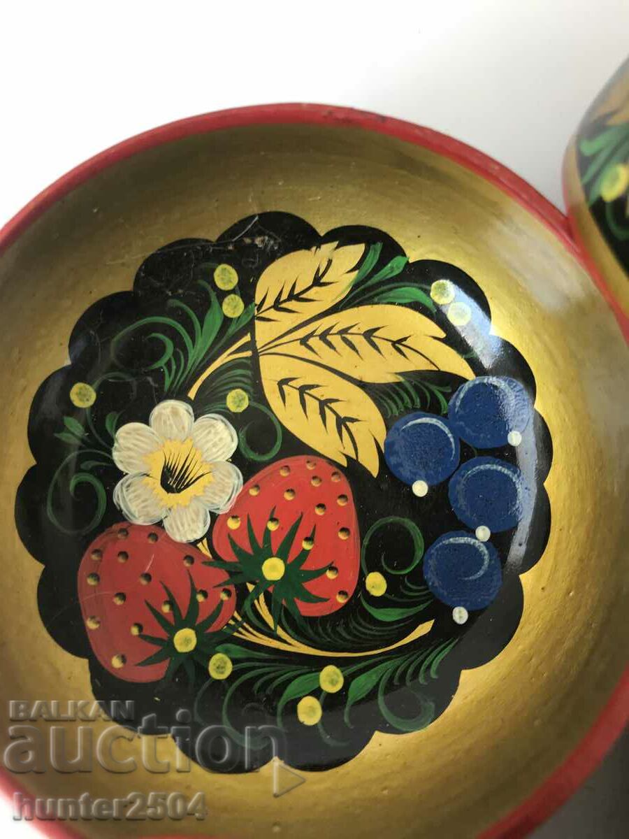 Auction Bowls-5 pieces, 8/3 cmUSSR, wood Auction Bowls-5 pieces, 8/3 cmUSSR, wood