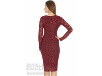 Embroidered Sequin Midi Dress Style No: DR246 Red