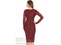 Embroidered Sequin Midi Dress Style No: DR246 Red L