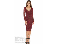 Embroidered Sequin Midi Dress Style No: DR246 Red XL